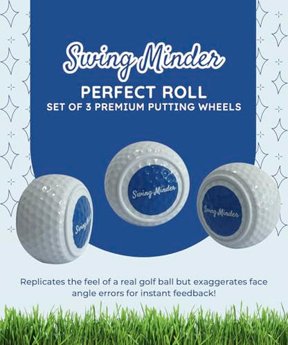 Swing Minder Perfect Roll Putting Wheels Training Aid (Set of 3) | Golf Putting Alignment Tool for True Roll Practice | Improve Accuracy & Stroke Control