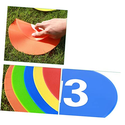 10Pcs Soccer Training Sign Reusable Football Markers with Number Pattern Durable Road Block Plates for Agility Drills and Gym Activities
