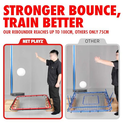 Soccer Rebound Net Rebounder | Skill Training Gifts, Aids & Equipment for Kids Teens & All Ages - Kick-Back/Portable, Adjustable Angles