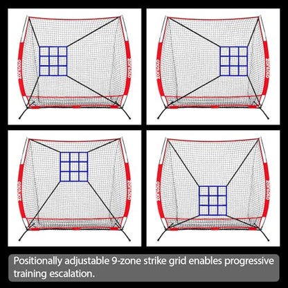 ZONLOLO 6x6ft Portable Baseball & Softball Net for Hitting，Pitching, Batting and Throwing, with Sturdy Bow Frame,Batting Tee, Ball Caddy and Strike Zone, Middel Size, Great for Kids!