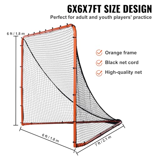 VEVOR Portable Lacrosse Goal - Complete Training Accessory Set with Extended Coverage for Youth and Adults