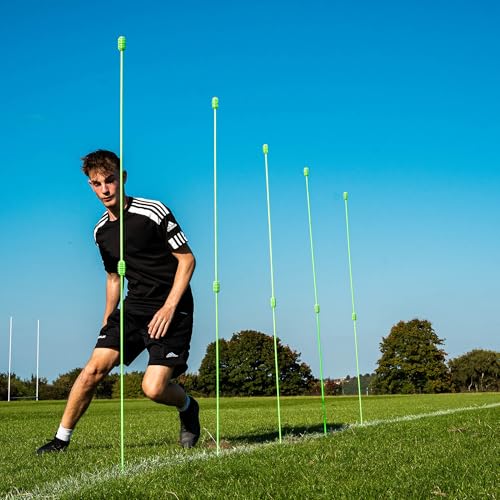 QUICKPLAY PRO Agility Poles (10x Adjustable 3ft to 6ft) for Turf & Court Training - style: Set of 10 Agility poles