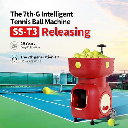 Tennis Ball Machine Automatic Portable Tennis Ball Launcher, App-Controlled - Pre-Programmed and Custom Drills, 120-Ball Capacity,Lightweight Design – for Beginners to Intermediate Players