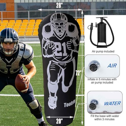 Inflatable Football Tackle Dummy with Water Weighted Base 72” Football Tackling Dummy D-Line Training Equipment for Football