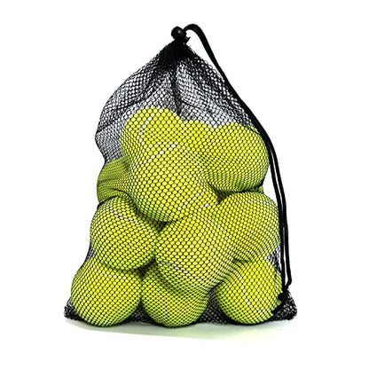 Tennis Balls, 12 Pack Advanced Training & Practice Tennis Balls for Beginners, Pet Dogs Playing Balls, Includes Mesh Carry Bag - color: Yellow