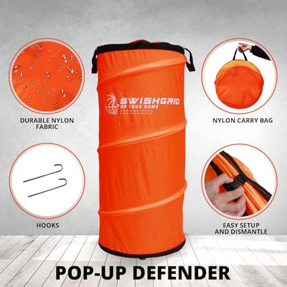 Portable Pop-Up Defender Dummy Trainer - Basketball Dribble Training - Football Tackling, Soccer Dribbling Dummies - Equipment to Improve Skills w/Built-in Storage - size: ‎2 - Pack