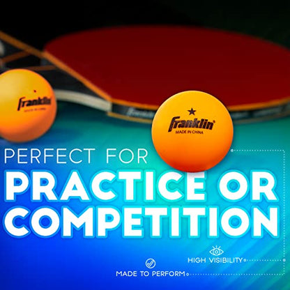 Franklin Sports Ping Pong Balls - Official Size + Weight Orange 40mm Table Tennis Balls - One Star Professional Quality - Durable High Performance - Orange - 6 Pack