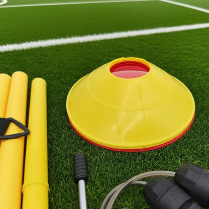 Agility Speed Training Equipment Set, 20ft Speed Ladder, 6 Coaching Sticks Poles, 12 Soccer Cones, Jump Rope, Soccer Football Basketball Sport Training Set
