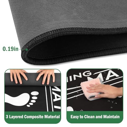 Baseball Hitting Mat, 35.4 X 23.6 Inch Softball and Baseball Batting Mat with Feet Placement, Batter Stance Alignment Guide Equipment for Kids to Swing Training and Improve Posture