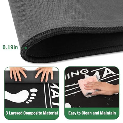 Baseball Hitting Mat, 35.4 X 23.6 Inch Softball and Baseball Batting Mat with Feet Placement, Batter Stance Alignment Guide Equipment for Kids to Swing Training and Improve Posture