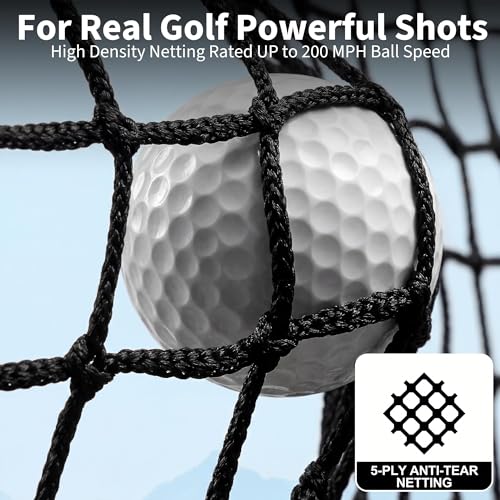 Garvee Golf Nets 10x7 FT, Golf Practice Net for Backyard Driving Real GolfBalls, Golfer Hitting with Chipping, Dual Turf Mat, Silk Targets, Balls&Tees, Carry Bag, for Garage Indoor Outdoor Driving