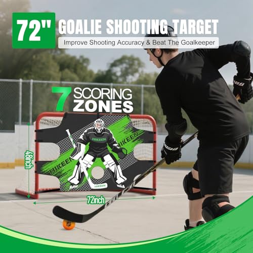 Hikeen Premium Hockey Goalie Shooting Target Tear - Proof Hockey Goal Practice Target with 7 Target Holes - Street Hockey & Ice Hockey Net Goalie Target for Practicing Shooting Accuracy - size: 72" X 48"