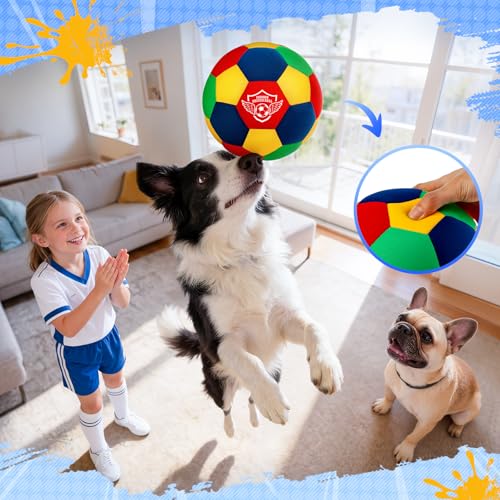 HopeRock Indoor Soccer Ball, Size 4 Soft Foam for Toddlers and Kids, Silent in House, for Youth Boys and Girls Aged 3-12 Years Old - size: Size 4