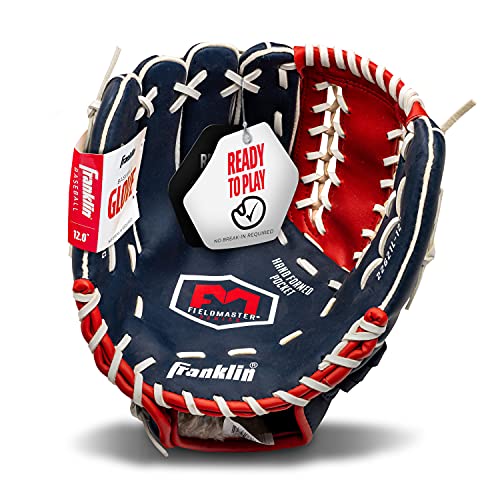 Franklin Sports Field Master Baseball + Softball Glove - Field Master Adult + Youth Baseball + Softball Mitt - Men's + Women's Gloves - Right Hand Throw