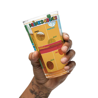 Drinks4Dinks Pint Glass Pickleball Game - Gifts for Pickleball Players Drinking Game with A Pickleball Twist and Beer Cups 2 Pack