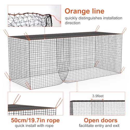 8x8x20 /10x10x35/12x12x55ft Heavy Duty Enclosed Batting Cage Net With Door, Only Net, No Poles and Frame, Professional Softball Baseball Nets for Batting and Pitching, Batting Cages for Backyard