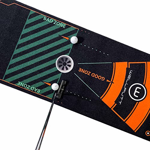 WELLPUTT - Golf Putting Training Mat - 13ft Black