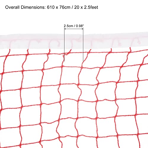 PATIKIL Badminton Net, Badminton Court Netting Replacement for Outdoor Indoor Beach Backyard - color: Red