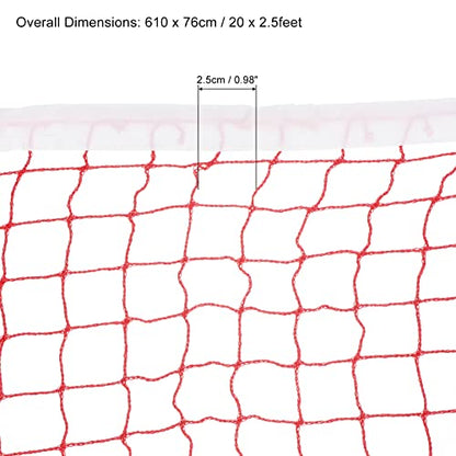 PATIKIL Badminton Net, Badminton Court Netting Replacement for Outdoor Indoor Beach Backyard - color: Red