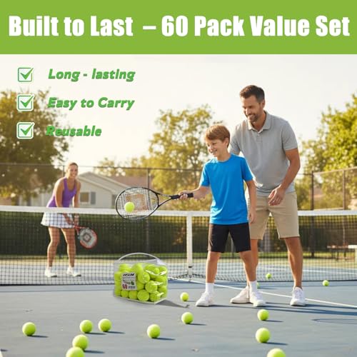 INSUM Bulk Tennis Balls for Beginner – 20/30/60/120 Pack High Elasticity Practice Tennis Balls with Mesh Bags, Portable for Pet Dog Outdoor Playing, Training, Fetching