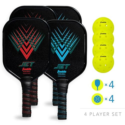 Franklin Sports Beginner Pickleball Sets - 2 + 4 Player Sets - Aluminum Paddles + X-40 Pickleballs - USA Pickleball (USAPA) Approved - style: 4 Player Set
