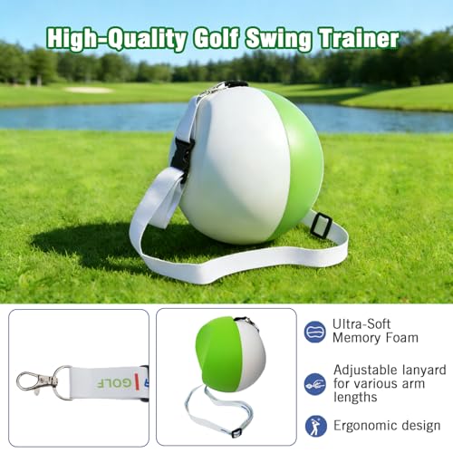 Compression Golf Swing Trainer Ball – Master Forearm Connection & Impact Position | Fix Chicken Wing Slicing & Scooping | Enhance Tempo, Lag & Pure Ball Striking | Soft Memory Foam Golf Training Tool