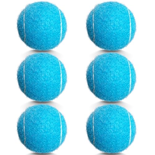 Tennis Balls, 6 Pack Advanced Training & Practice Tennis Balls for Beginners, High Visibility Pet Dog Playing Balls - color: Blue