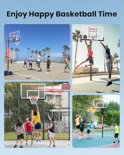 IGL In ground Basketball Hoops Outdoor, 10ft Height Adjustable Basketball Goal In ground with Shatterproof Backboard and Pro-Style Rim - size: 52 inch Backboard - In Ground