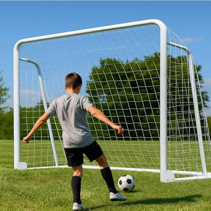 MOPHOTO Soccer Goal, 6X4/8x6/10x6.5/12x6/16x7/18.5x6.5/21x7/24x8ft Soccer Goals for Backyard, Full Size Soccer Goal for Teens & Adults Training - size: 10x6.5FT, style: Alloy Steel-Foldable