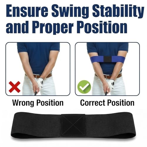 NADUSEP Golf Wrist Brace with Arm Band, Golf Swing Training Aid Kit to Correct Wrist Angle, Improve Swing Plane & Build Muscle Memory – Golf Swing Trainer for Beginners and Practice
