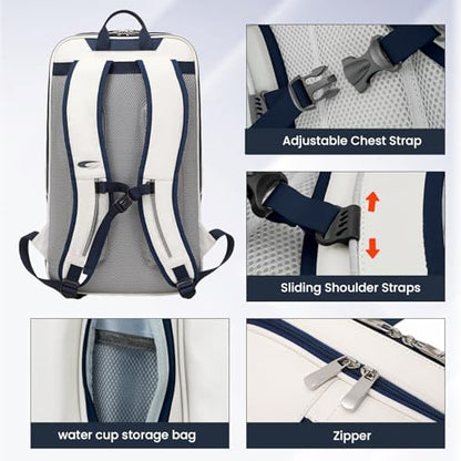 Tennis Racket Bag Pickleball Padel Backpack With Shoe Compartment, Laptop Sleeve,Fence Hook,Ball Sleeve - color: Blue