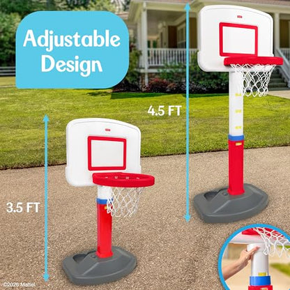 Fisher-Price™ Grow-to-Pro Basketball Hoop for Toddlers & Kids - Adjustable Height Indoor/Outdoor Play Set with Ball, 18 Months - 5 Year
