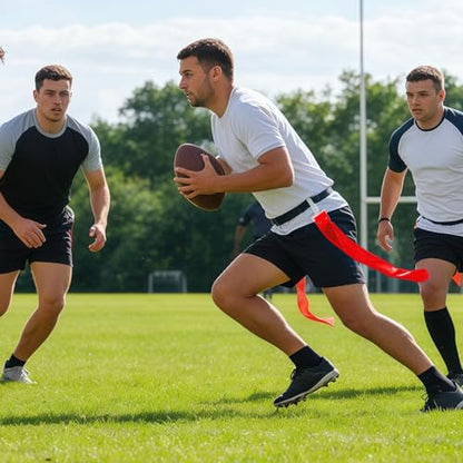 Flag Football Belts, 14 Player Adjustable Flag Football Set with 28 Flags for Youths Adults - Fits Up to 22-46" Waist