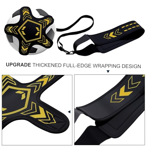 Soccer Training Equipment Football Kick Solo Trainer Adjustable Waist Belt Elastic Rope, Aids Hands Free Throw Sole Practice Fits Ball 3, 4, 5 and Volleyball Rugby (Yellow) - color: Yellow