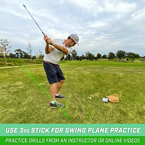 GoSports Golf Alignment Training Sticks - Choose 2 Or 3 Pack - 48 Inch Golf Alignment Aid Practice Rods