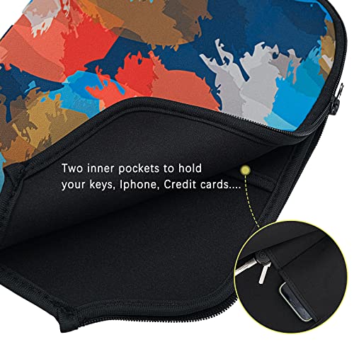 WK IEASON Neoprene Pickleball Paddle Cover with Inner Pockets and Handle Strap - Racket Sleeve and Ball Holder Organizer - color: Red art print