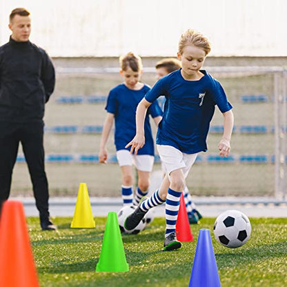 Hoteam 30 Pieces 9 Inch Traffic Cones Plastic Sport Agility Training Safety Cones Soccer Practice Equipment for Basketball Football Drills Exercise, Outdoor Activity and Events