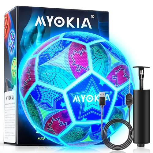 Rechargeable Light Up Soccer Ball Size 5 Tri-Color RGB Glow in The Dark for Kids & Teens 3-15+, Indoor/Outdoor Sports Gift with Pump & USB Cable - Perfect for Night Games, Birthdays & Backyard - style: Style 5
