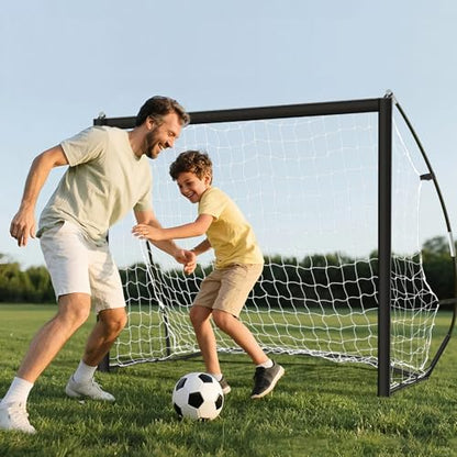 Portable Soccer Goal for Backyard, Kids Youth Adults Soccer Goal Set with Net + Ground Stakes, Soccer Target and Agility Speed Training Equipment - style: 6 x 4 Feet