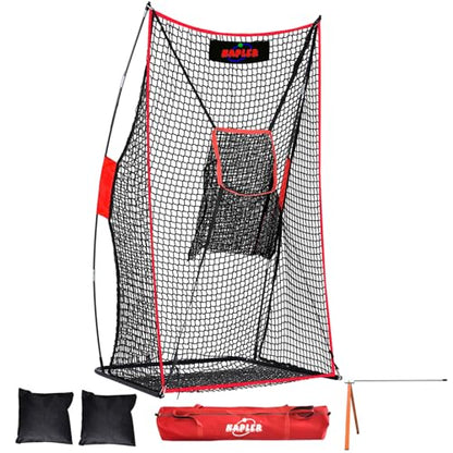 Kapler Football Kicking Net for Field Goals - 4x7FT Portable Football Net for Throwing with Target Zone Attachment and Holder Tee - Sideline Practice for Backyard Skill Improvement