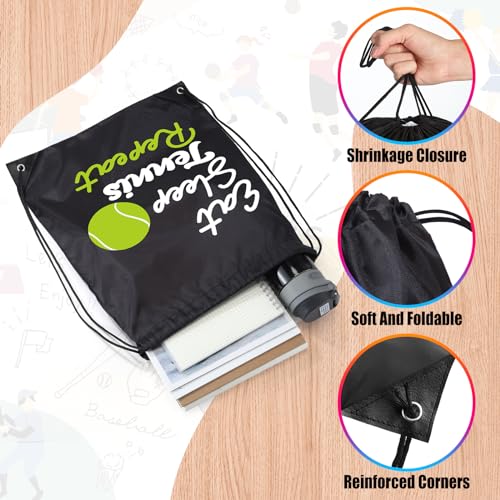 Windyun 16 Pcs Ball Drawstring Backpack Bulk Lightweight Draw String Bags Cinch Bags Drawstring Cinch Sack Tote(Tennis) - style: Tennis
