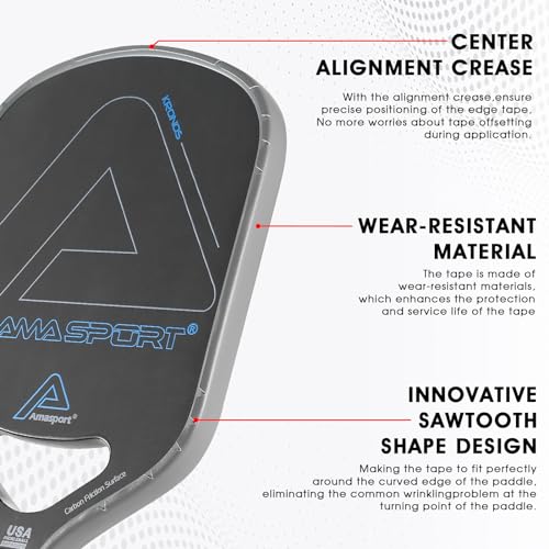 PICKLETECH Pickleball Paddle Protection Tape - Paddle Head Edge Guard - Racket Edge Protection Tape -Fit Perfectly Curved Edge -No Wrinkling - color: Moon Gray, size: Width 20mm