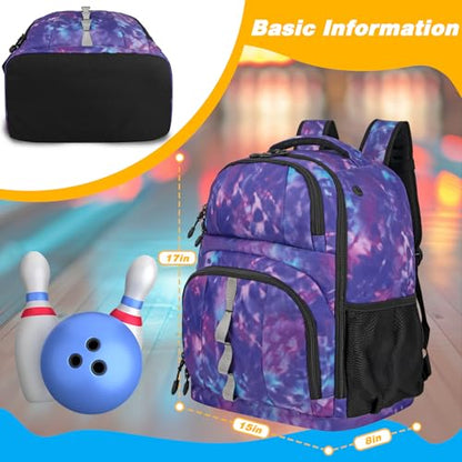 Goloni 2 Ball Bowling Backpack,Bowling Ball Bag with Shoe Compartment & Portective Foam Padded, Fits Shoes Up to US Size 16