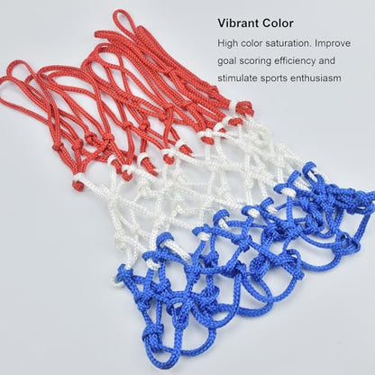 Basketball Net, Upgraded Thickening Heavy Duty Basketball Net, Rainproof Sunscreen for All-Weather, Never Fade -12 Loops