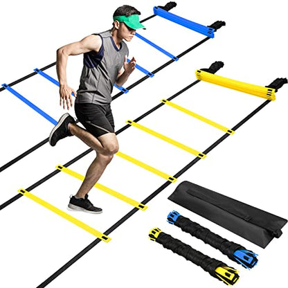 Sosation Agility Ladder 20 Feet Adjustable Rungs Speed Training Exercise Ladders with Carry Bag for Kids and Adults Soccer Football Boxing Footwork Sports Speed Agility Training