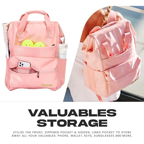 Franklin Sports Flex Pickleball Backpack - Pickleball Bags for Women - Store Pickleballs, Paddles + Court Equipment - Versatile Lifestyle Bag Design - Pink