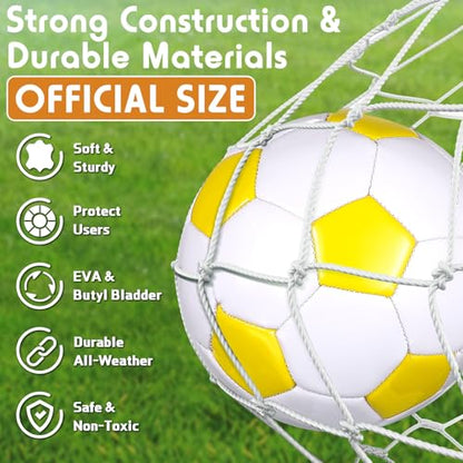 MiniInflat 12 Pcs Soccer Balls Bulk Size 4 Soccer Balls with Pump Soft Football Outdoor Indoor for Sport Training Practice Gift for Adult