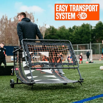 Flick Pro Skills Trainer - 3-in-1 Adjustable Football Rebounder Ramp, Rebound Net, and Passing Tunnel - Soccer Practice Equipment Designed to Improve Your Soccer Training