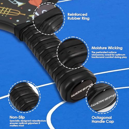 Pickleball Paddles, USAPA Approved Fiberglass Surface Pickleball Set with 2 Paddles and 4 Balls, Pickleball Paddles Set for Men Women with Carring Bag