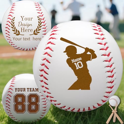 Personalized Baseball Custom Engraved Name Number Baseball with Text Logo Customized Ball Gift for for Dad Boys Senior Son Team Player, Birthday, Coach, Graduation, Wedding Groomsmen - style: Style3-Players